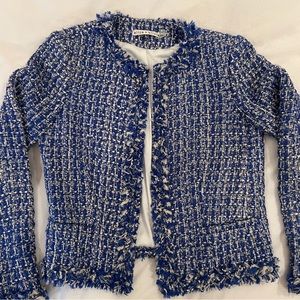 Alice + Olivia tweed jacket blue white women’s small